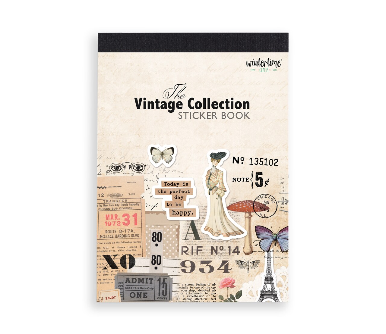 Sticker Book: 25 Pages of Pre-Cut Stickers and Collage Sticker Sheets, Washi or Matte Paper